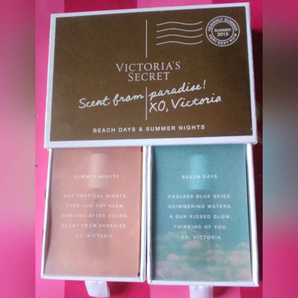 Victoria's Secret Rare Postcard Box With Drawers And Two Mini Perfumes 💌